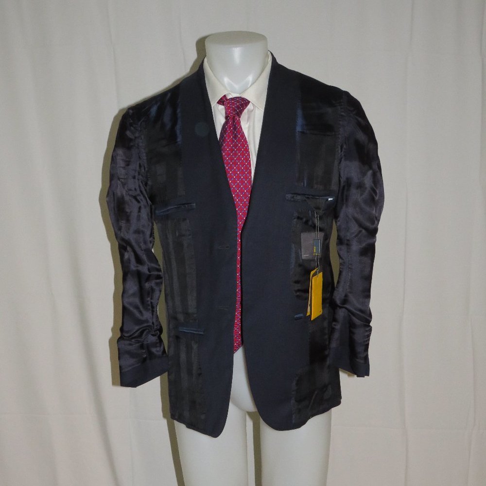 Fendi Solid Navy Blue Two Button Blazer 38R NWT - Picture 8 of 12